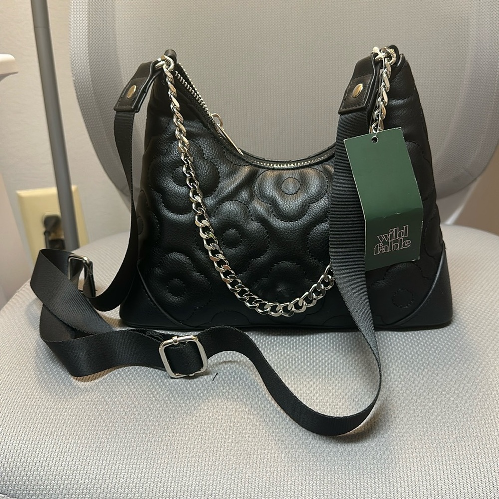 Black Quilted Crossbody Bag With Chain - Wild Fable - Target